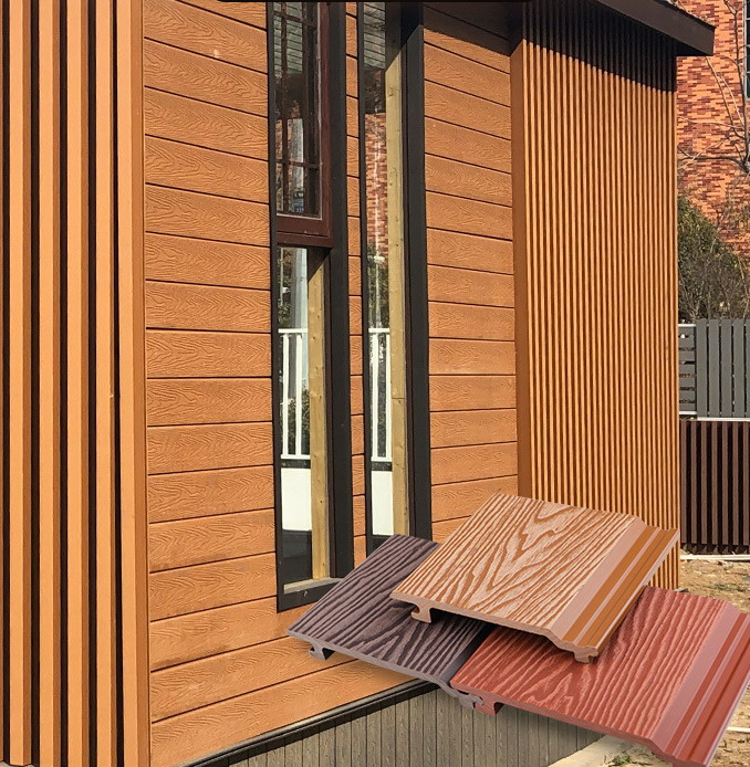 KW206 Outdoor courtyard wood plastic wall panel waterproof and sun protection villa wall decoration panel